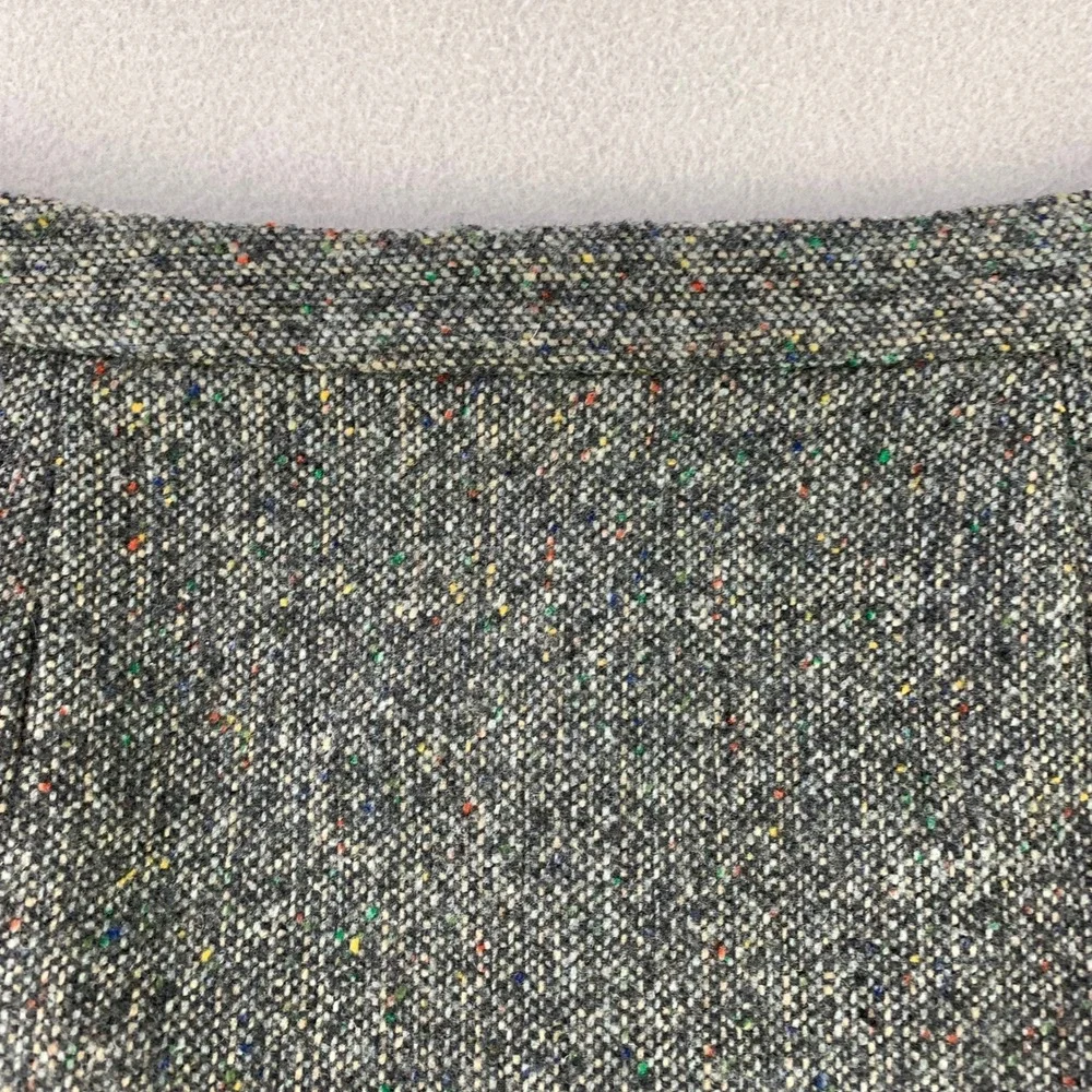 Halogen Tweed Ruffle Hem Skirt Women 10 Gray Wool Office Professional Career